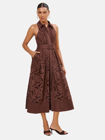 Rochie tip bluză de la Lipsy pe maro: față