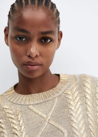 MANGO Sweater 'Foil' in Gold