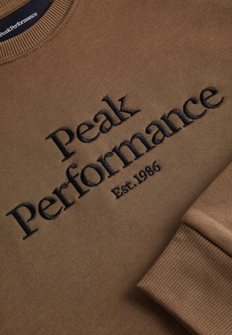 PEAK PERFORMANCE Sweatshirt Pullover  'Crew' in Braun