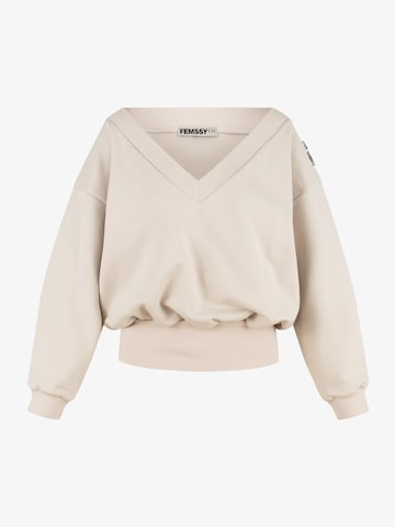 FEMSSY Sweatshirt 'VALLURE' in Beige: front