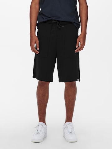 Only & Sons Shorts 'Lee' in Schwarz: front