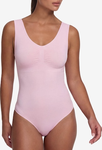 cfab (formerly creamy fabrics) - Body moldeador 'Tank Bodysuit Sculpting Shapewear mit Slip' en rosa: frente