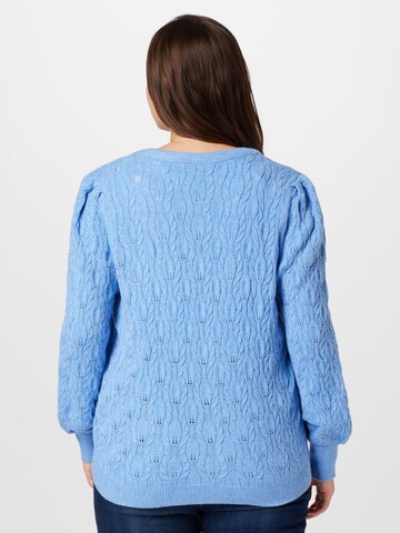 ONLY Carmakoma Knit Cardigan 'FIA KATIA' in Blue