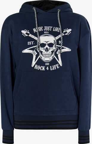 Sweat-shirt 'Blonda' myMo ROCKS en bleu : devant