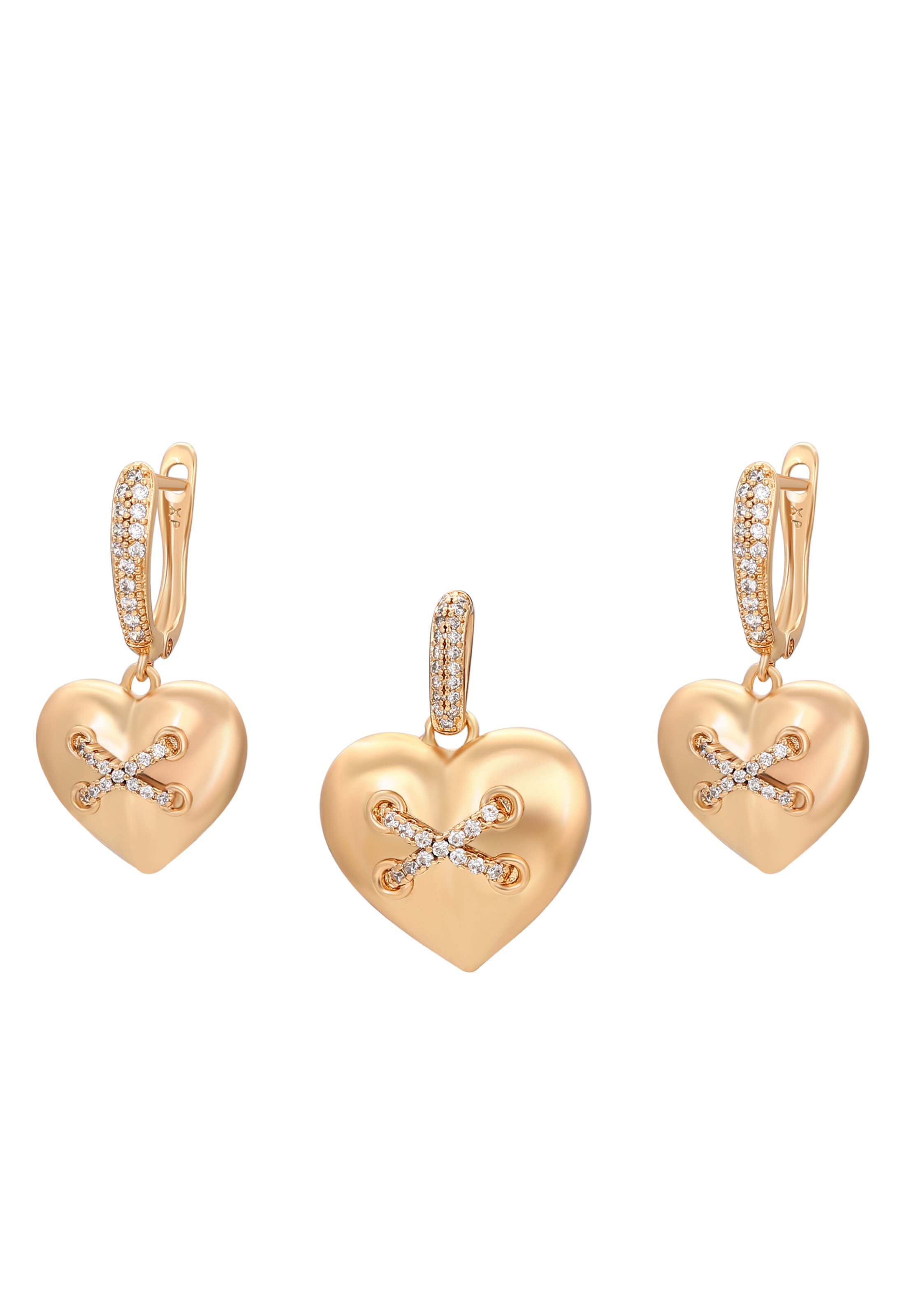 faina Conjuntos de bijuteria em ouro / transparente, Vista do artigo