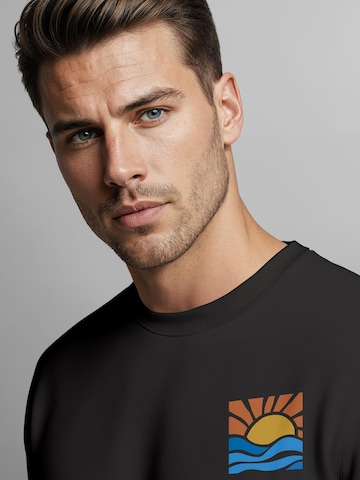 Neverless Sweatshirt 'Sun Wave Batch' in Black
