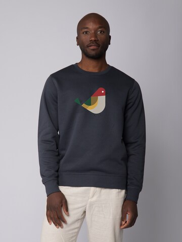 Watapparel Sweatshirt ' Vogel ' in Grey: front