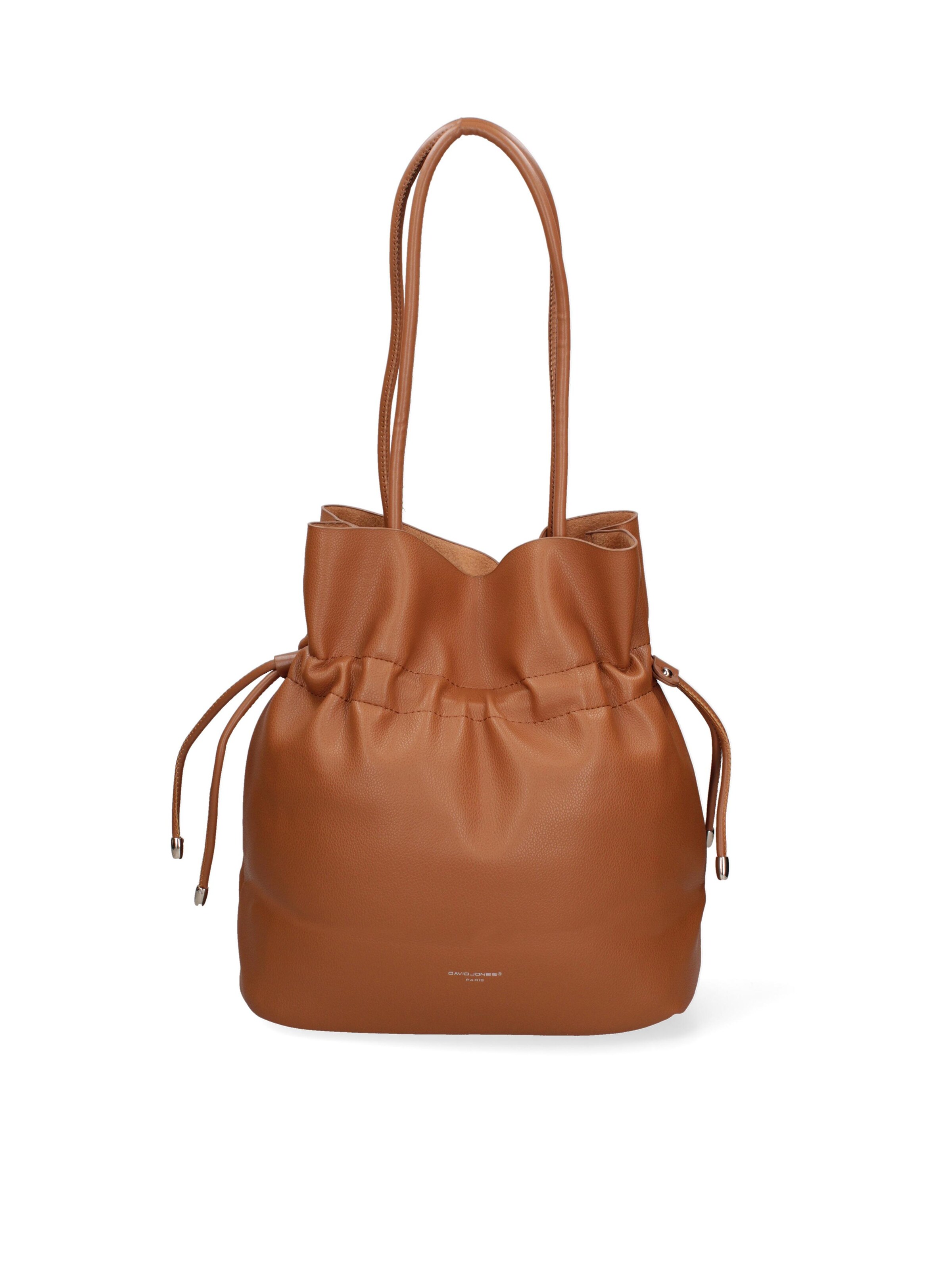 Borsa a spalla 'Borsa a Spalla Donna David Jones PVC con Zip e Manici Resina' di David Jones in beige: frontale