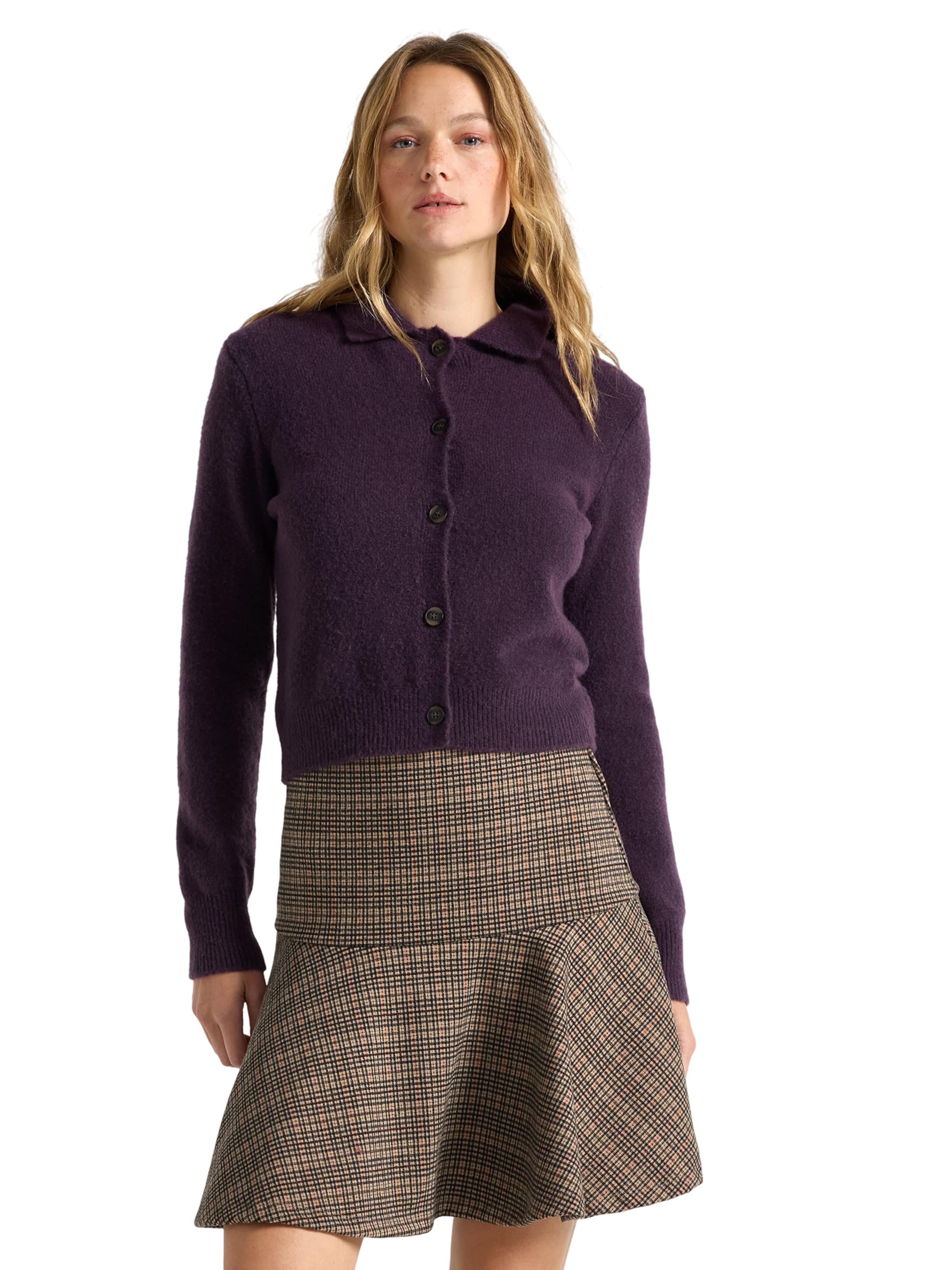 Lindex Knit Cardigan 'Pia' in Purple: front