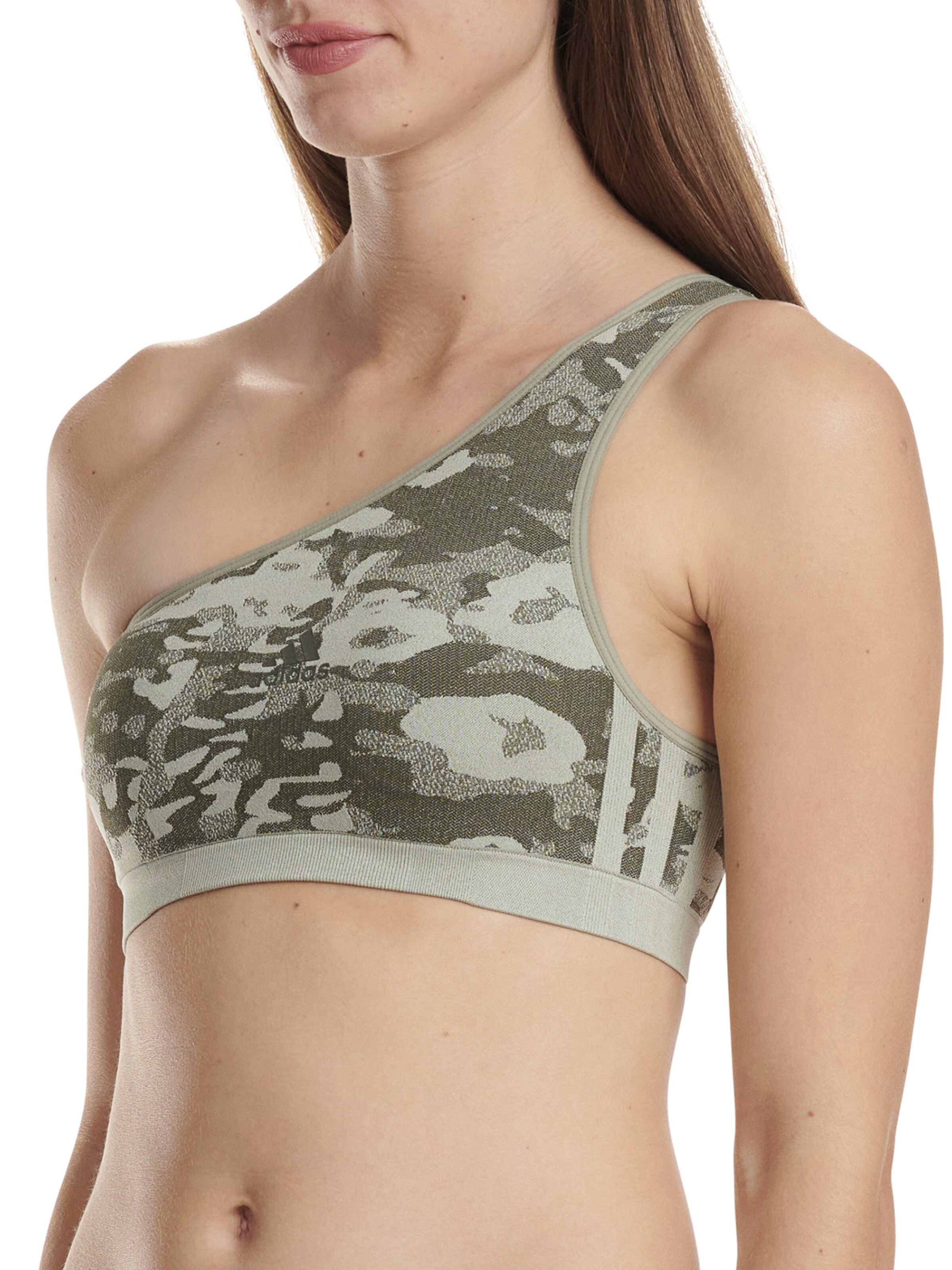 ADIDAS SPORTSWEAR Bralette Bra ' ASYMETRIC BRALETTE ' in Green: front