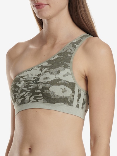 ADIDAS SPORTSWEAR Soutien-gorge ' ASYMETRIC BRALETTE ' en beige / vert, Vue avec produit