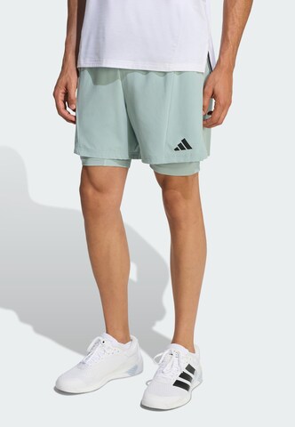 ADIDAS PERFORMANCE Regular Workout Pants 'D4T' in Green: front