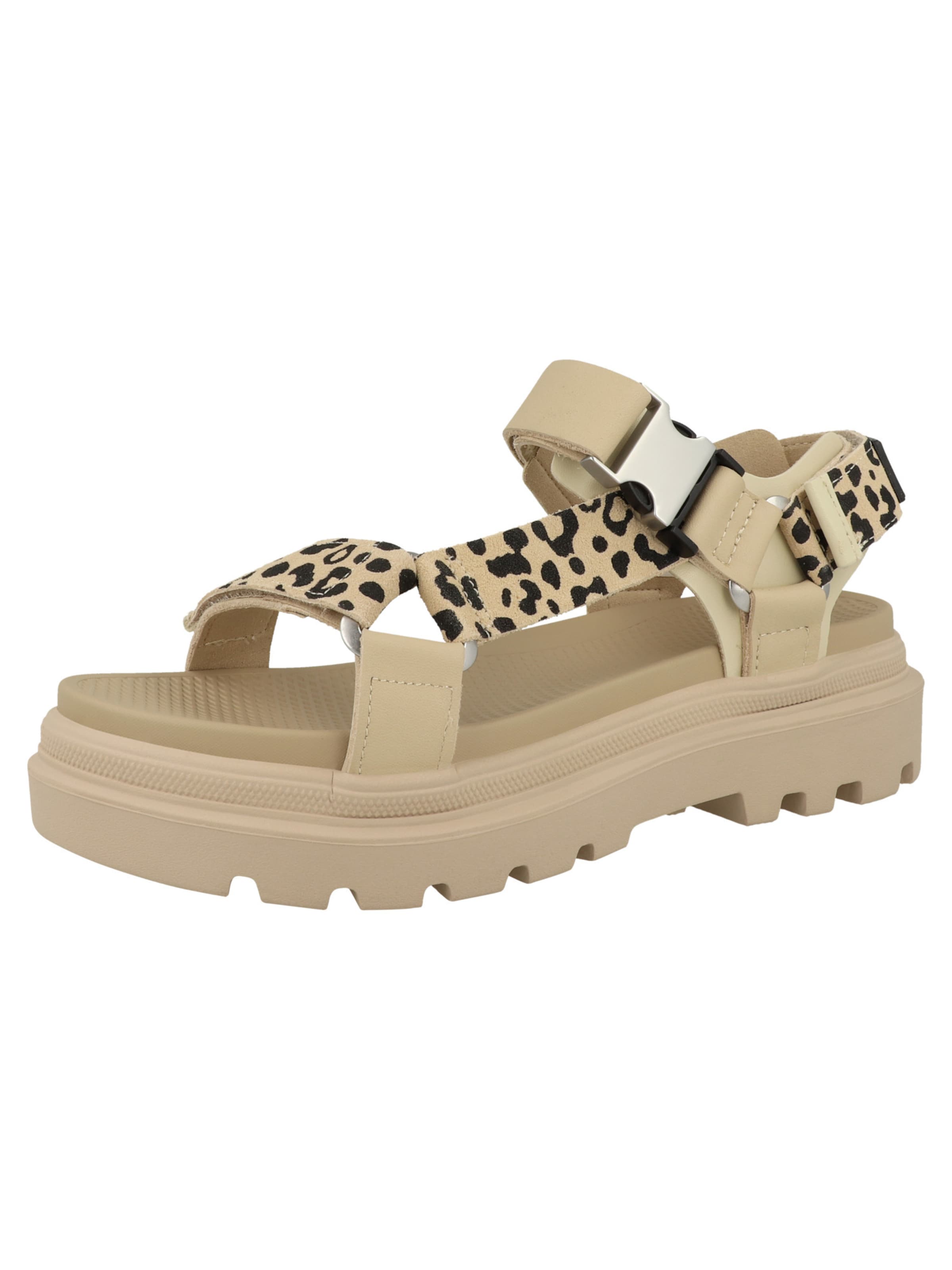 Palladium - Sandalias con hebilla en beige: frente