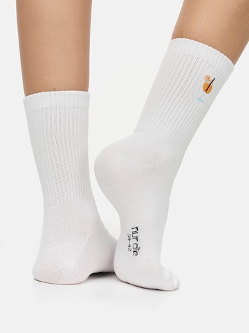 Nur Die Freizeitsocken ' Statement Socken mit Stickerei ' in Orange