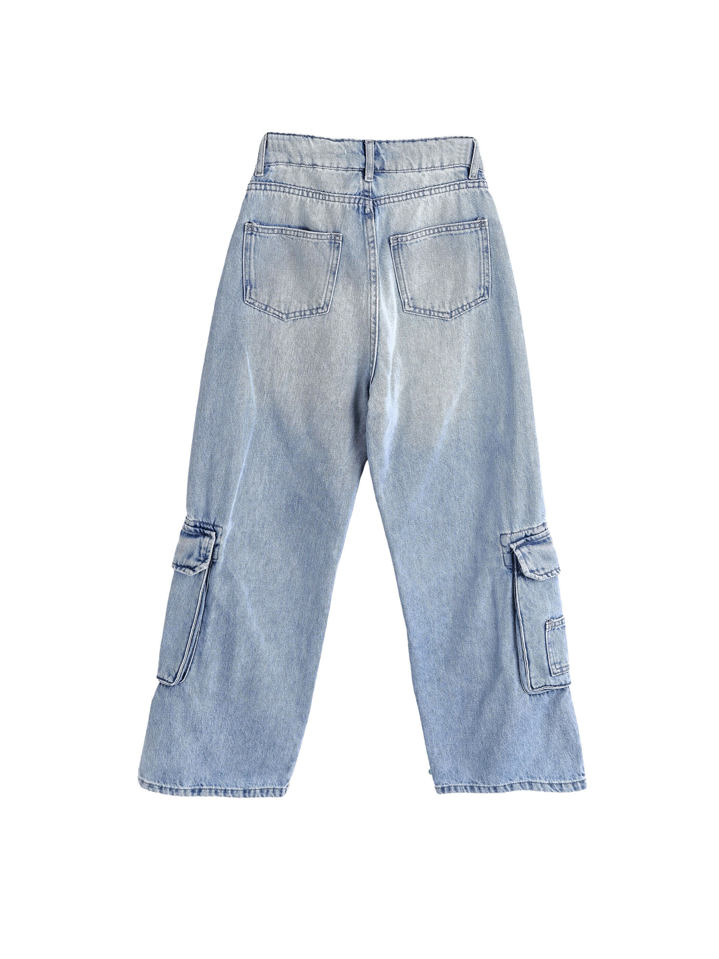 Solang Regular Hose Cargo-Look lässig mit Seitentaschen in Blau