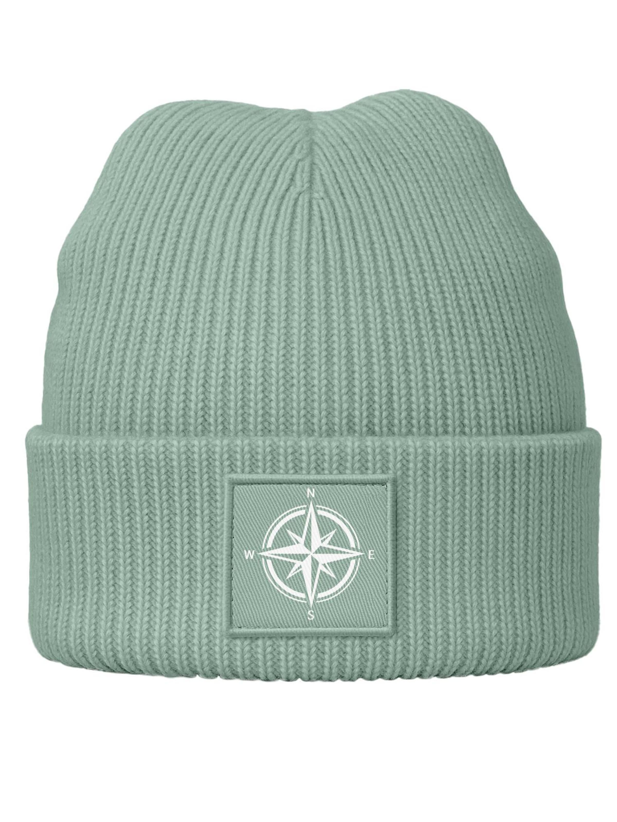Neverless Beanie 'Windrose' in Green: front