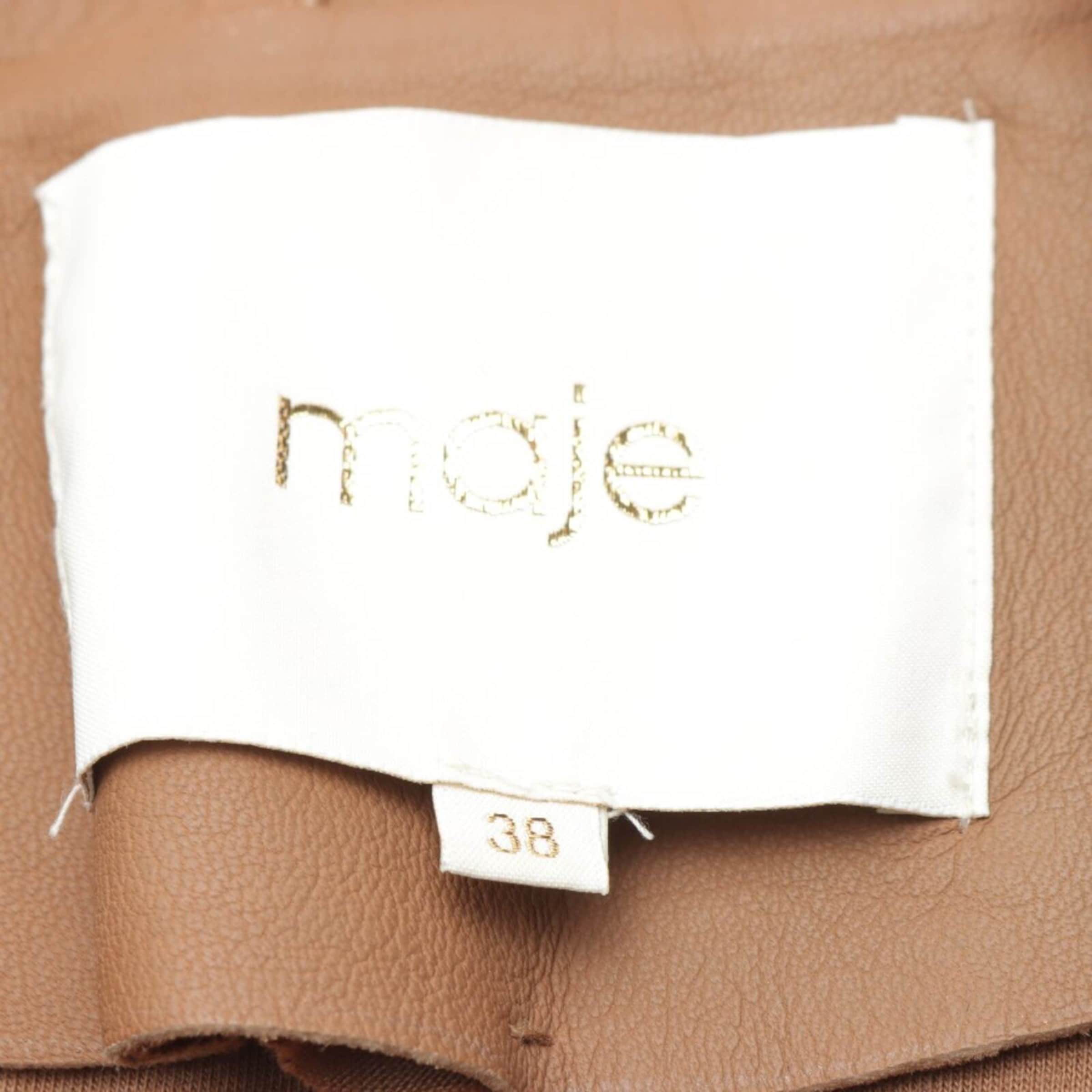 Maje Lederjacke / Ledermantel S in Braun