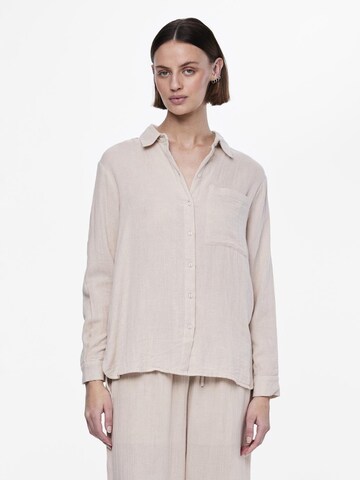 PIECES Blouse 'MASTINA' in Beige: voorkant