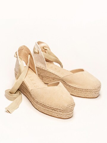 Alhamas - Sandalias 'Alpargata Cuña 6 cm' en beige