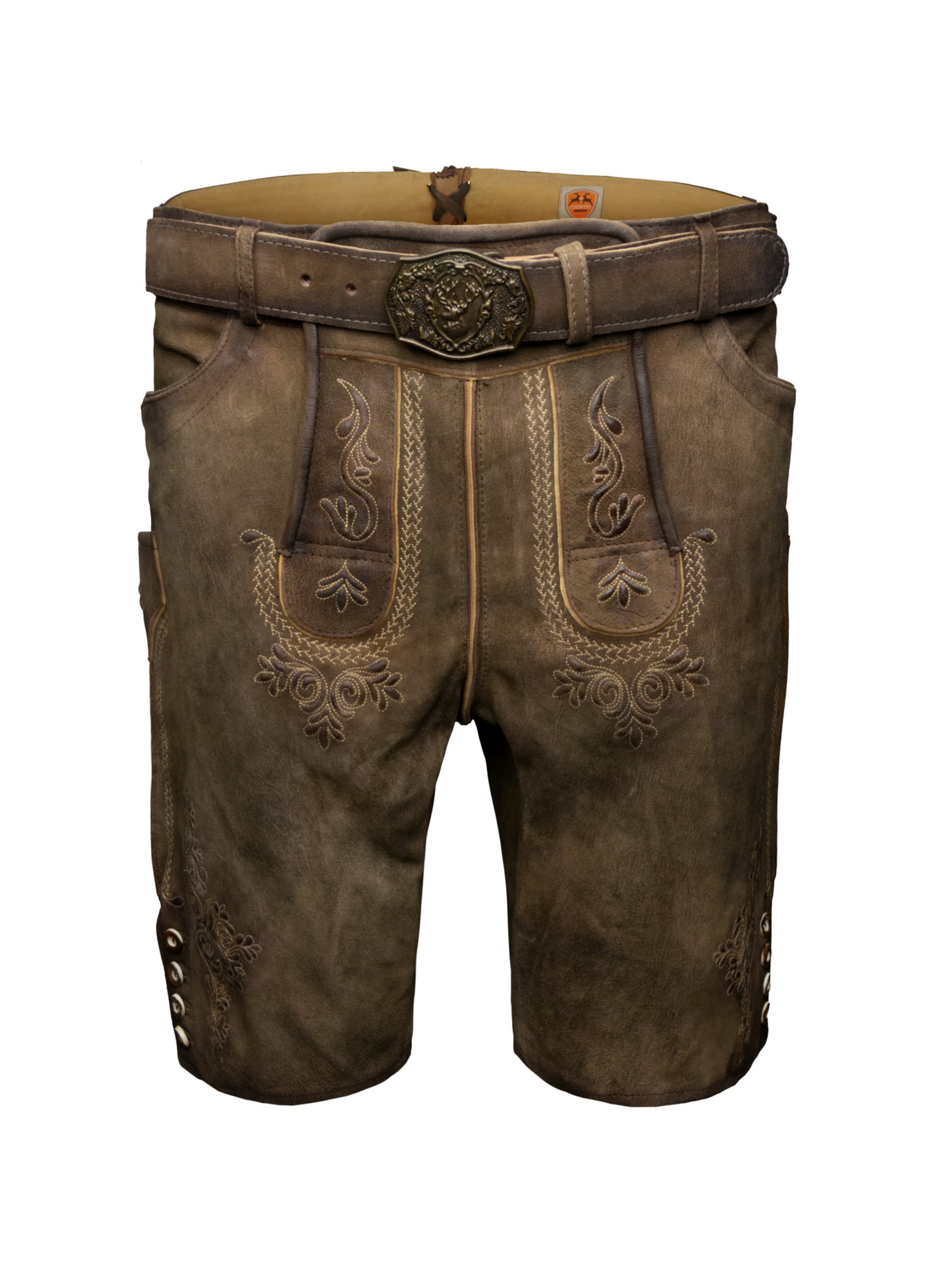 Country Maddox Regular Trachtenshorts 'Ermann' in Braun: Vorderseite