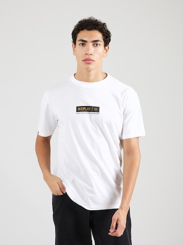 REPLAY T-shirt i vit: framsida
