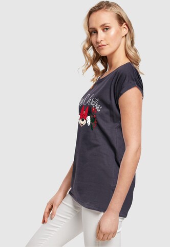 ABSOLUTE CULT T-Shirt 'Minnie Mouse - Christmas Holly' in Blau