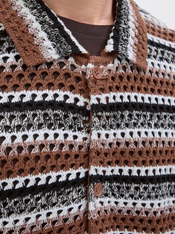JACK & JONES Gebreid vest 'JORCorfu' in Bruin