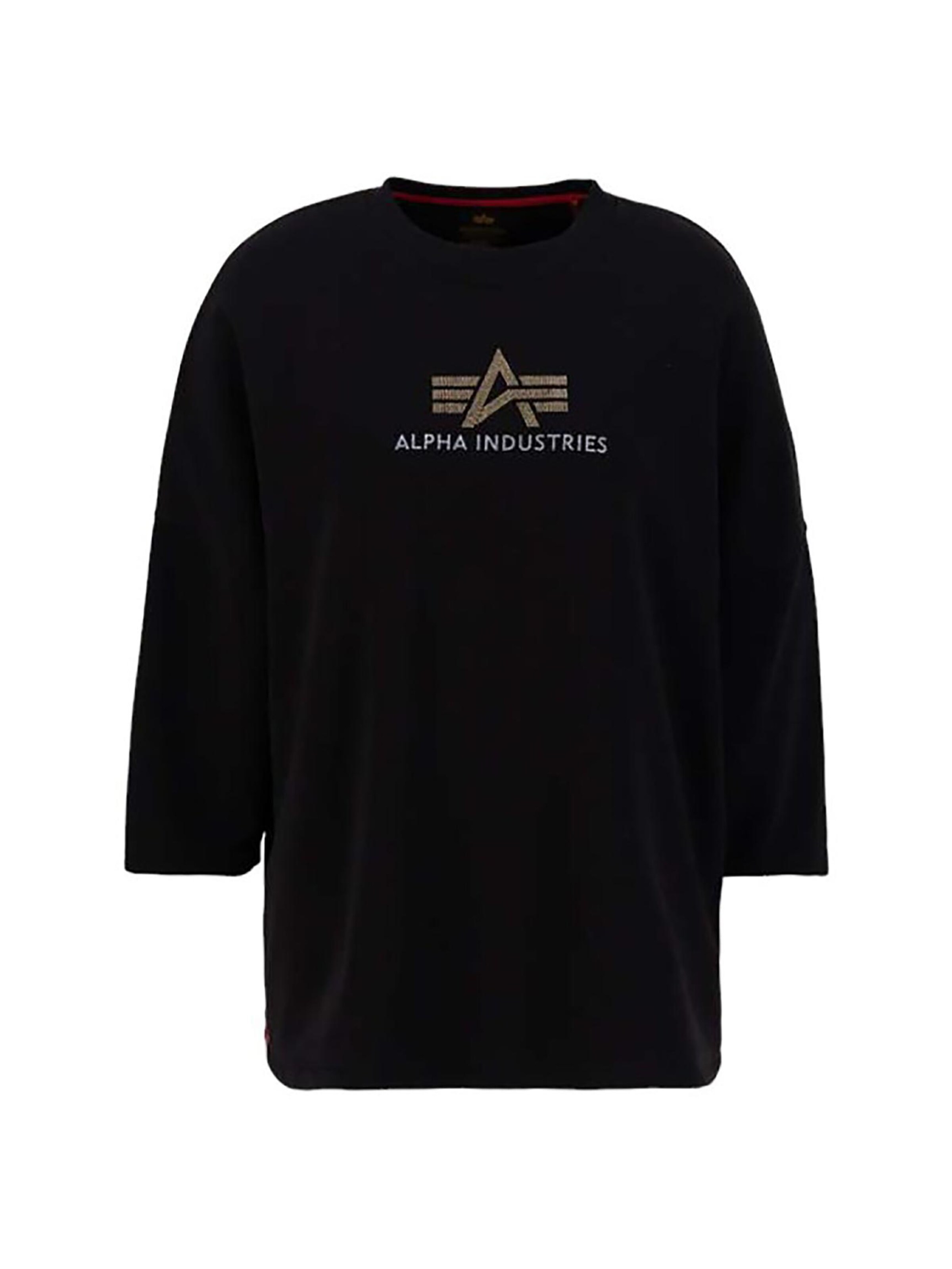 ALPHA INDUSTRIES Sweatshirt 'Crystal OS' in Black: front