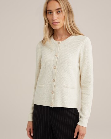 WE Fashion Strickjacke in Weiß: Vorderseite