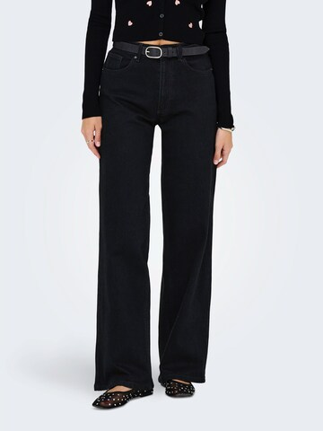 ONLY Wide leg Jeans 'ONLJuicy' in Zwart: voorkant