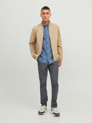 JACK & JONES Slimfit Chinohose 'Macro Dave' in Grau