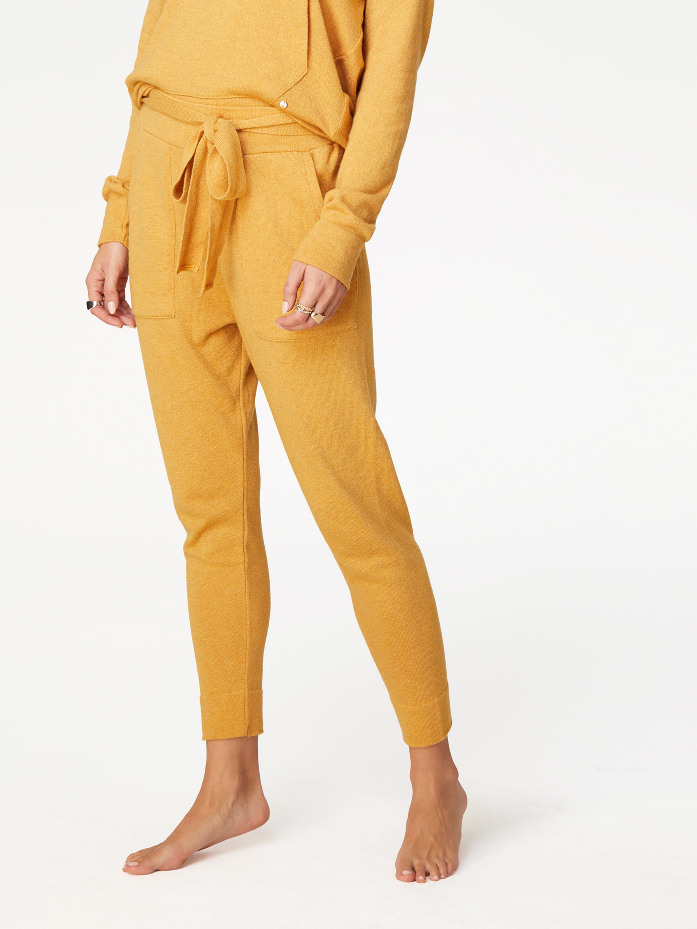 LeGer by Lena Gercke Broek 'Lou' in de kleur Mosterd: Vooraanzicht