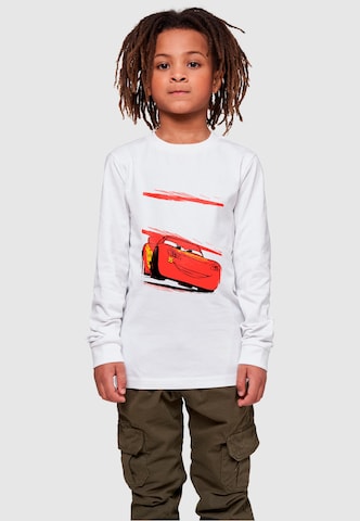 ABSOLUTE CULT Shirt 'Cars - Lightning Fast' in Wit: voorkant