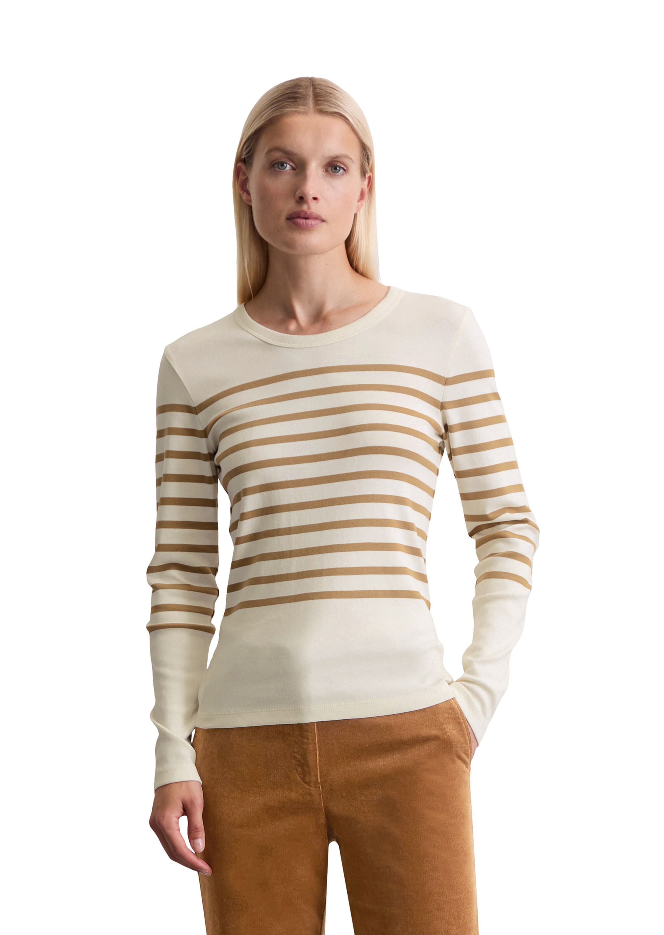 T-shirt Marc O'Polo en beige : devant