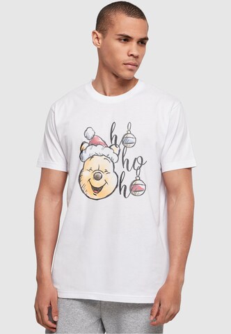 ABSOLUTE CULT Shirt 'Winnie The Pooh - Ho Ho Ho Baubles' in White: front