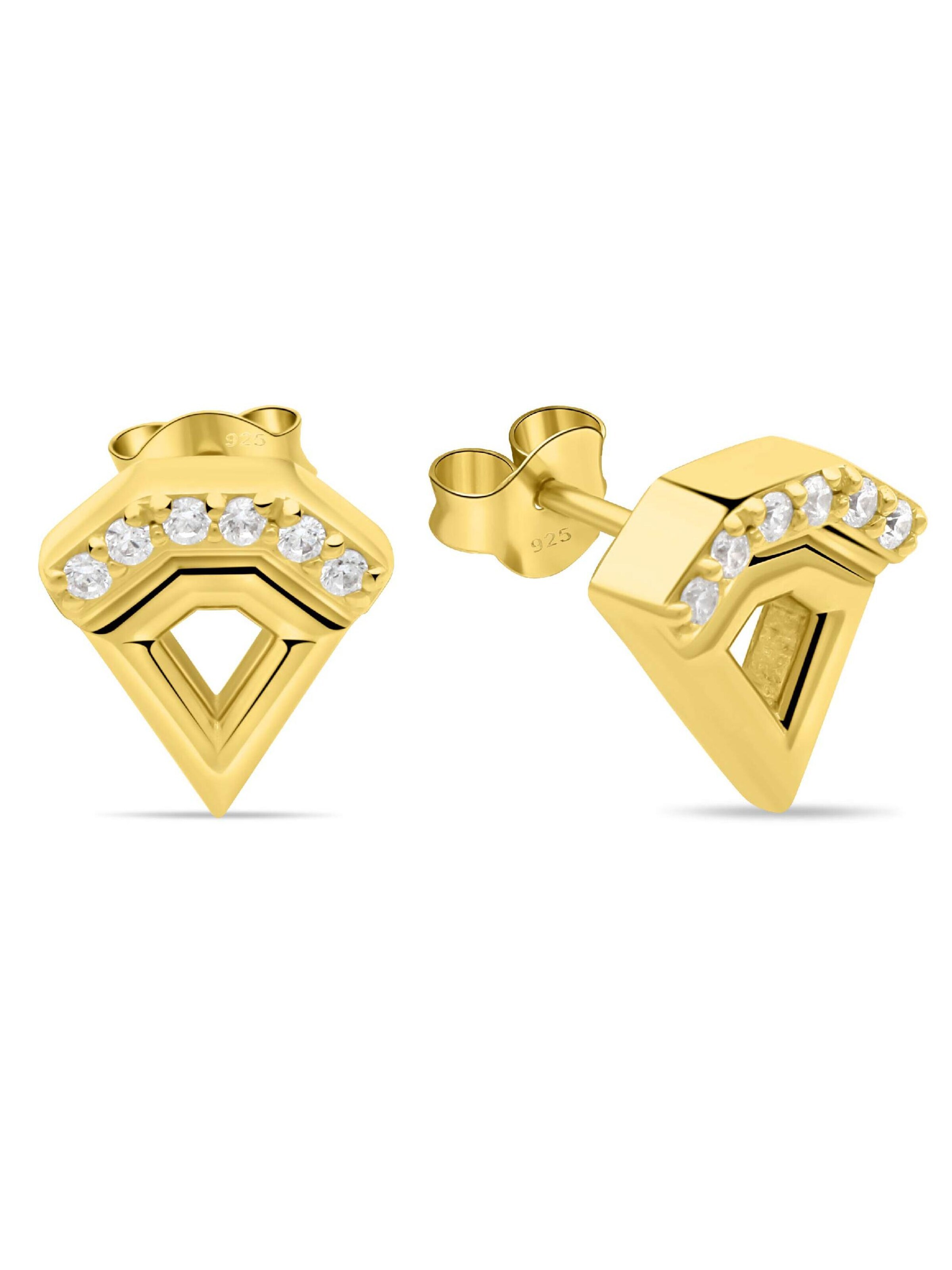 Tony Fein Ohrringe 'Dreieck'‌ in Gold: Vorderseite