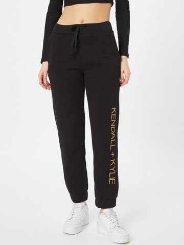 KENDALL + KYLIE Tapered Broek in Zwart: voorkant