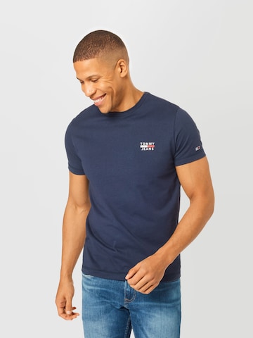 Tricou de la Tommy Jeans pe albastru: față