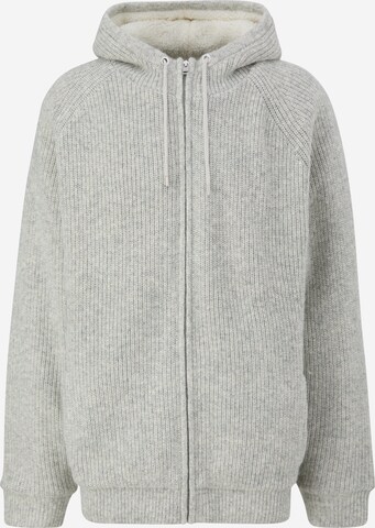 s.Oliver Men Tall Sizes Fleece Jacket in Grey: front