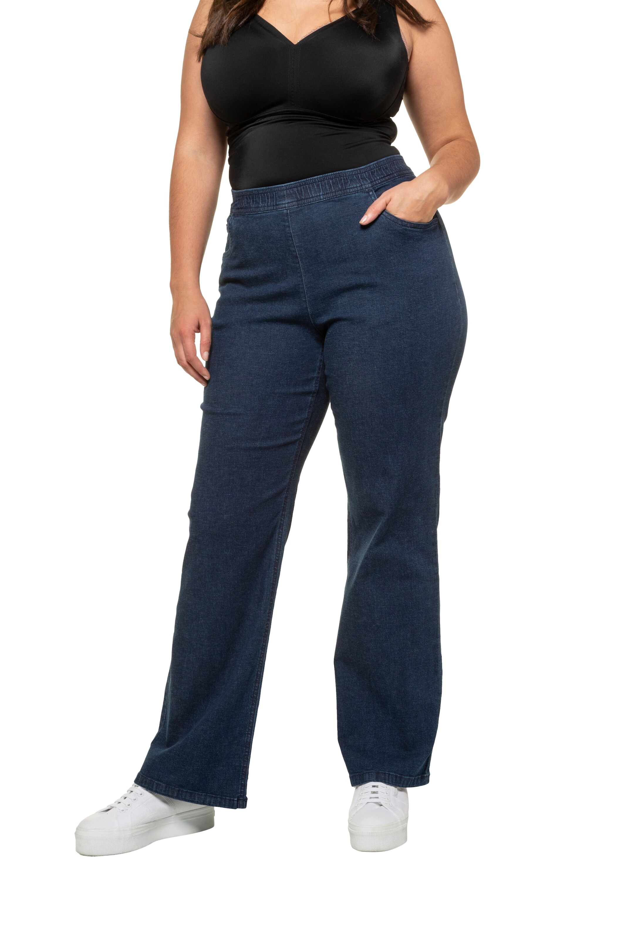 Ulla Popken Ulla Popken Damen Grosse Grossen Marlene Jeans Weit In Dunkelblau About You