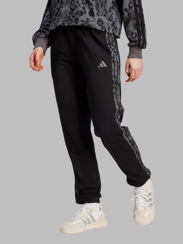 Tapered Pantaloni sport de la ADIDAS SPORTSWEAR pe negru: față