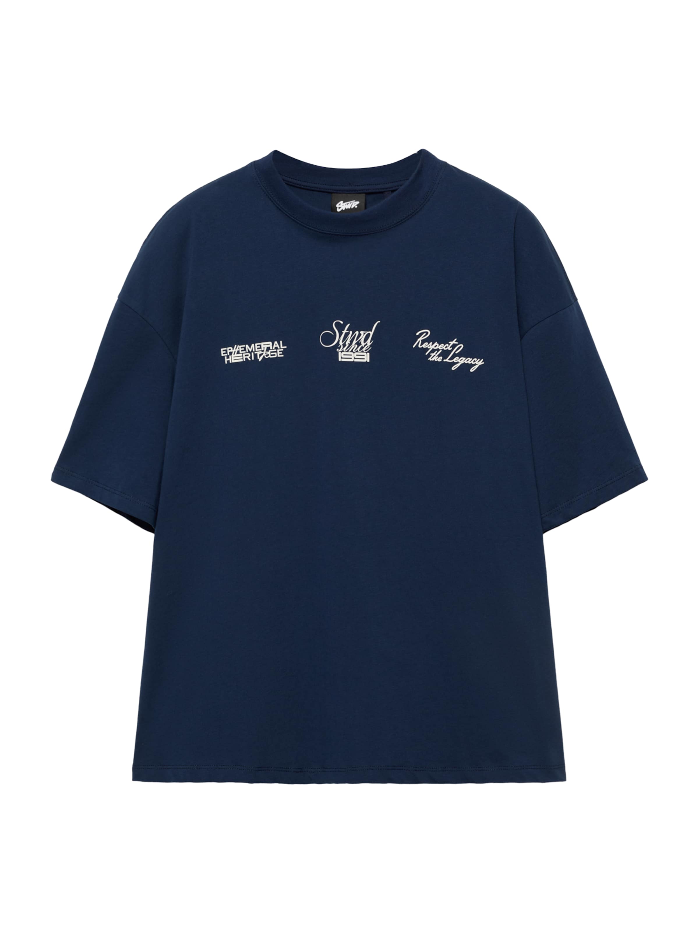 Pull&Bear Majica 'STWD' | marine / bela barva, Prikaz izdelka