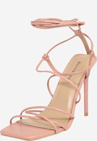 GLAMOROUS - Sandálias com tiras em rosa: frente