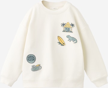 MANGO KIDS Collegepaita 'MSTICKER' värissä valkoinen: etupuoli