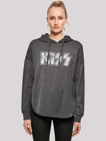 Sweat-shirt 'Kiss Vintage Logo' F4NT4STIC en gris : devant