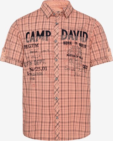 CAMP DAVID Regular fit Button Up Shirt in Orange: front