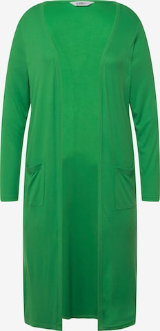 Janet & Joyce Gebreid vest in Groen: voorkant