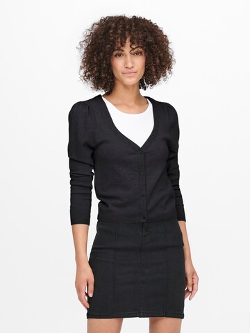 ONLY Knit cardigan 'LELY SWEETHEART' in Black: front