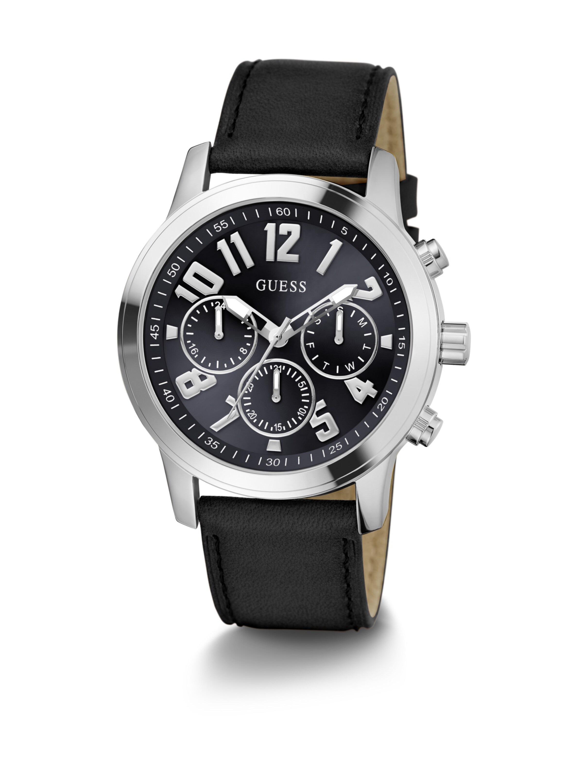 GUESS Analogt ur 'PARKER' i sølv