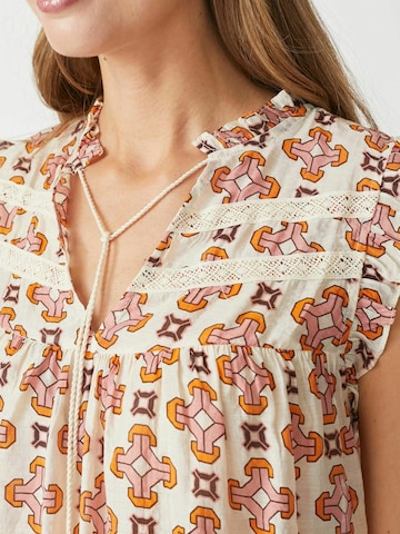 Chemisier 'Egypt' co'couture en blanc